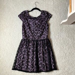 Size 6 Black/Lavender Lace Dress